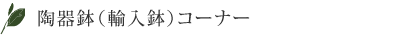 陶器鉢(輸入鉢)コーナー